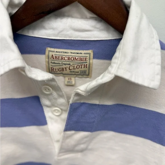 Vintage Rugby Abercrombie&Fitch Striped Polo Shirt - Picture 5 of 6